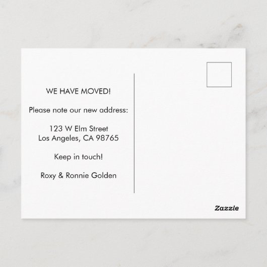 BEWEGUNGSANKÜNDIGUNG Muster für Blumenkästen Postkarte (Rückseite)