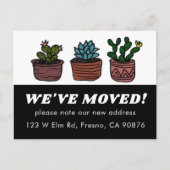 BEWEGUNGSANKÜNDIGUNG NEUE ADRESSE Niedlicher KAKTI Postkarte (Vorderseite)