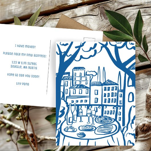 BEWEGUNGSANKÜNDIGUNG Neue Wohnadresse Balkon Postkarte