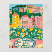 BEWEGUNGSANKÜNDIGUNG Neue Wohnadresse Balkon Postkarte (Vorderseite)