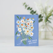BEWEGUNGSANKÜNDIGUNG Niedliche Daisy Bouquet handb Postkarte (Stehend Vorderseite)