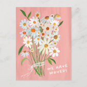 BEWEGUNGSANKÜNDIGUNG Niedliche Daisy Bouquet handb Postkarte (Vorderseite)