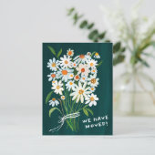 BEWEGUNGSANKÜNDIGUNG Niedliche Daisy Bouquet handb Postkarte (Stehend Vorderseite)