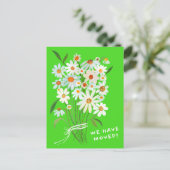 BEWEGUNGSANKÜNDIGUNG Niedliche Daisy Bouquet handb Postkarte (Stehend Vorderseite)