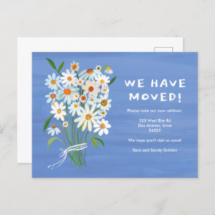 BEWEGUNGSANKÜNDIGUNG Niedliche Daisy Bouquet handb Postkarte
