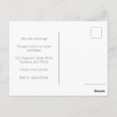 BEWEGUNGSANKÜNDIGUNG Niedlicher Adobe-House-Aquare Postkarte (Rückseite)