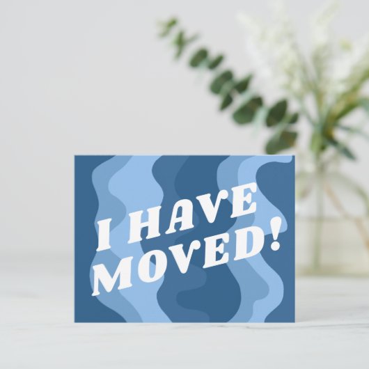 BEWEGUNGSANKÜNDIGUNG - Retro Postkarte (Stehend Vorderseite)