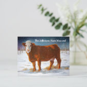 BEWEGUNGSANKÜNDIGUNG: RINDFLEISCH ANKÜNDIGUNGSPOSTKARTE (Stehend Vorderseite)