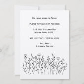 BEWEGUNGSANKÜNDIGUNG Wildblume Art Kraft Card Einladung (Rückseite)