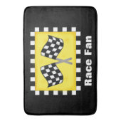 Bewegungslaufende Schwarz-weiße Checkered Badematte (Vorderseite Vertikal)