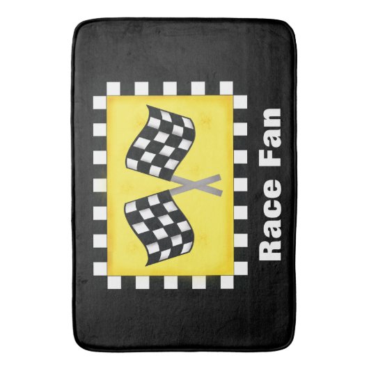 Bewegungslaufende Schwarz-weiße Checkered Badematte (Vorderseite Vertikal)