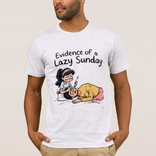 Beweis eines lustigen faulen Sonntags-Cartoon-T-Sh T-Shirt