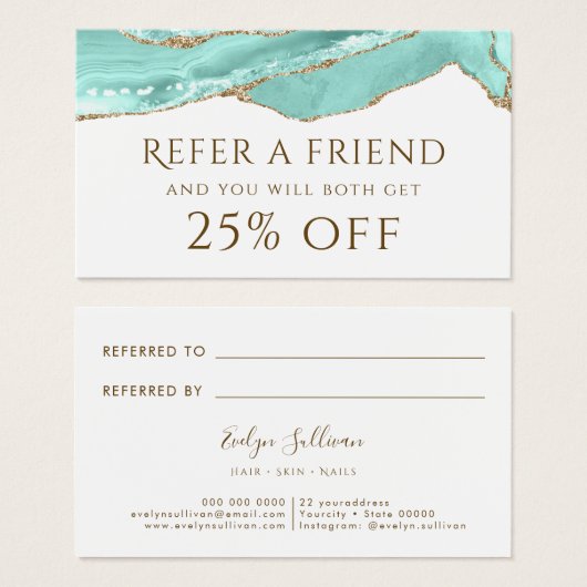 Beweiskarte Aquamarine Agate (Vorne & Hinten)