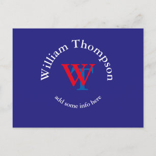 bewerben Sie sich   Logo   Monogramm rot/blau Postkarte