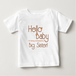 Bewerbung für Big Sister Hello Baby Retro Baby T-shirt