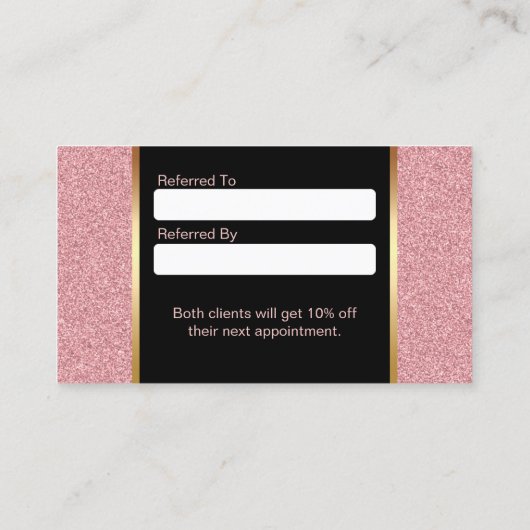 Bewerbung für die Rose Makeup Glitzer Lips Empfehlungskarte (Rückseite)