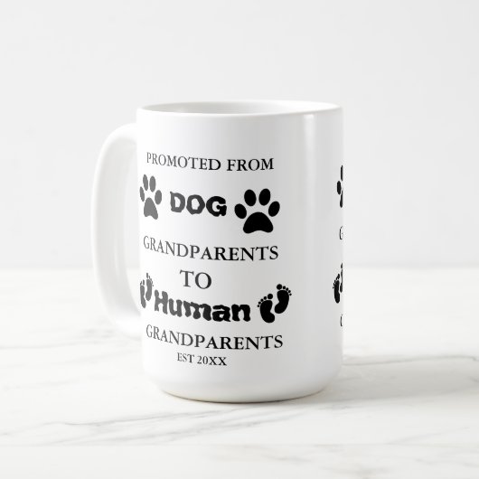 Bewerbung für Großeltern Kaffeetasse (Vorderseite Links)