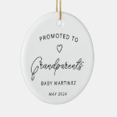 Bewerbung für Großeltern - Schwangerschaftsankündi Keramik Ornament (Rechts)