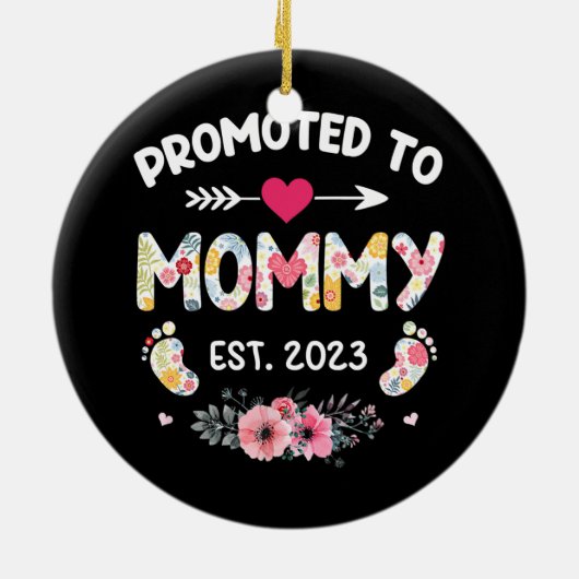 Bewerbung für MOMY 2023 bald als Junge Mutter Keramik Ornament (Hinten)