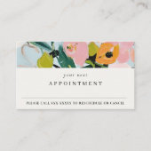 Bewerbung von Boho Pink Blue Green Painted Floral Visitenkarte (Vorderseite)