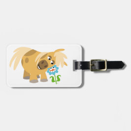 Bewerbungsunterlagen für Cartoon Pony und Blume Ge Gepäckanhänger