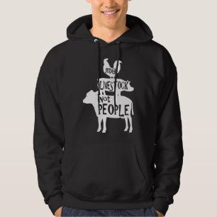 Bewerte Nutztiere Nicht Menschen Huhn Schwein Rind Hoodie