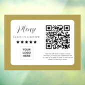 Bewerte uns QR Code Gold Fensteraufkleber (Blatt 3)