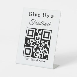 Bewerten Sie einen QR-Code Geschäftspodiumsschild Sockelschild