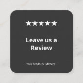 Bewerten Sie uns QR-Code Custom Google Review Quadratische Visitenkarte (Vorderseite)