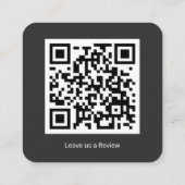 Bewerten Sie uns QR-Code Custom Google Review Quadratische Visitenkarte (Rückseite)