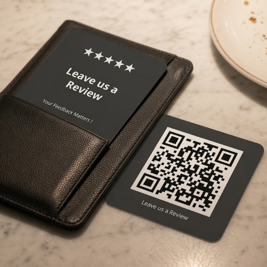 Bewerten Sie uns QR-Code Custom Google Review Quadratische Visitenkarte