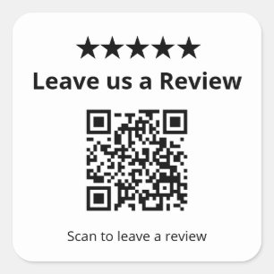 Bewerten Sie uns QR-Code   Kundenbewertung  Quadratischer Aufkleber