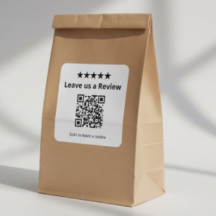Bewerten Sie uns QR-Code Kundenbewertung Quadratischer Aufkleber
