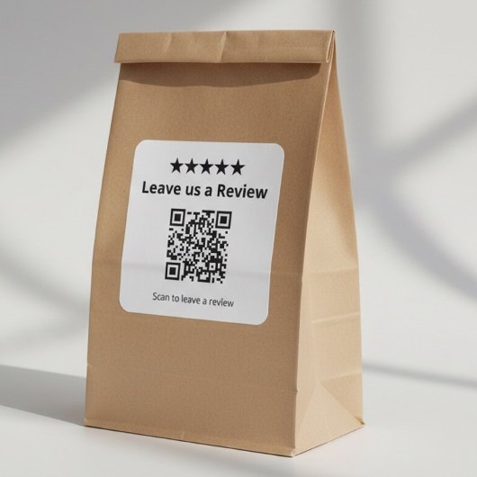 Bewerten Sie uns QR-Code | Kundenbewertung  Quadratischer Aufkleber