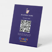 Bewerten Sie uns QR-Code-Schild | Google-Bewertung Sockelschild (Vorderseite)