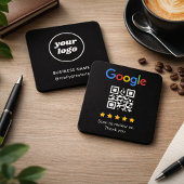Bewerten Sie uns Schwarz Minimales QR-Code Templat
