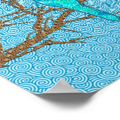 Bewerten Sie Vögel auf einer Zweigstelle, Sky Blue Poster (Ecke)