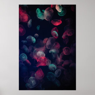 BEWERTETE FARBE JELLYFISH-MALERIERUNG POSTER