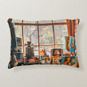 BEWERTETES PLUSH-SPIEL AUF BROWN-HOLZSCHELF DEKOKISSEN