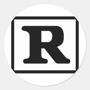 Bewertetes R Runder Aufkleber