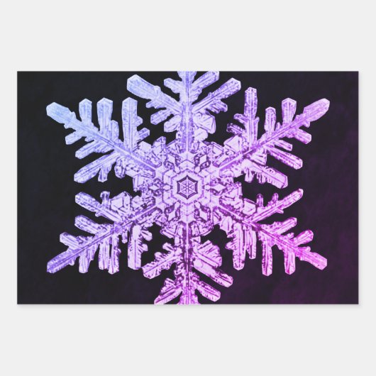 BEWERTETES SCHNEEFLAKE-Wrapping Paper Geschenkpapier Set (Vorderseite 3)