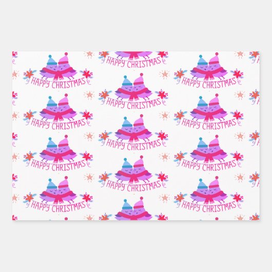 BEWERTETES SCHNEEFLAKE-Wrapping Paper Geschenkpapier Set (Vorderseite)