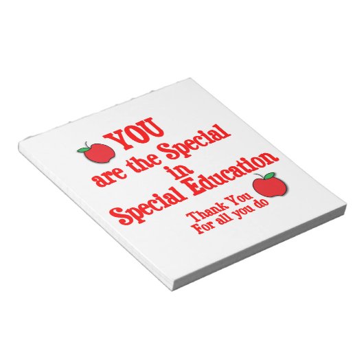 Bewertung der besonderen Bildung Notizblock (angewinkelt)