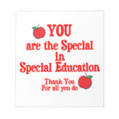 Bewertung der besonderen Bildung Notizblock (Vorderseite)