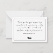 Bewertung der Korrektur der dünnen Silber-Linie Mitteilungskarte (Rückseite)