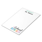 Bewertung der Mitarbeiter des Schulberatungsbüros Notizblock (angewinkelt)