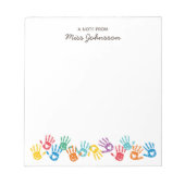 Bewertung der niedlich gestrichenen Hände Lehrer Notizblock (Vorderseite)