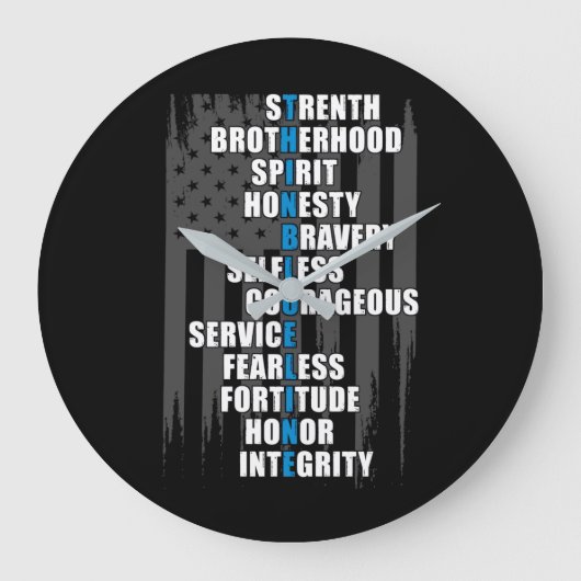 Bewertung der Polizei für die Strafverfolgungsflag Große Wanduhr (Vorderseite)