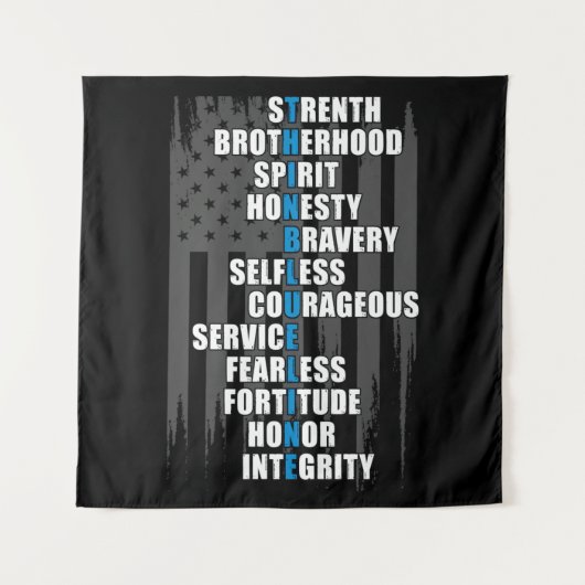 Bewertung der Polizei für die Strafverfolgungsflag Wandteppich (Vorderseite)