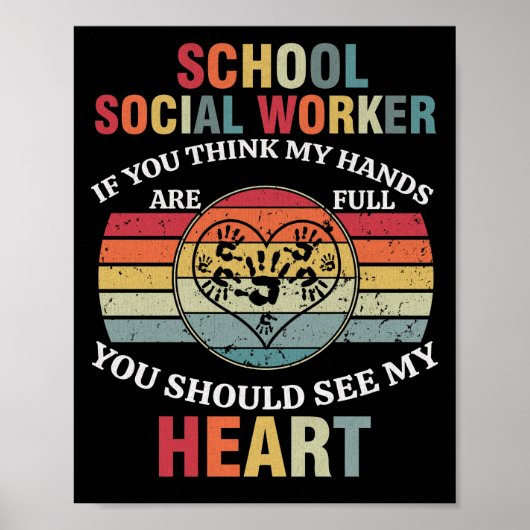Bewertung der Sozialarbeiter in der Schule Retro S Poster (Vorne)